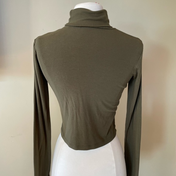 ZARA Cropped Turtleneck T-Shirt - Picture 2 of 3